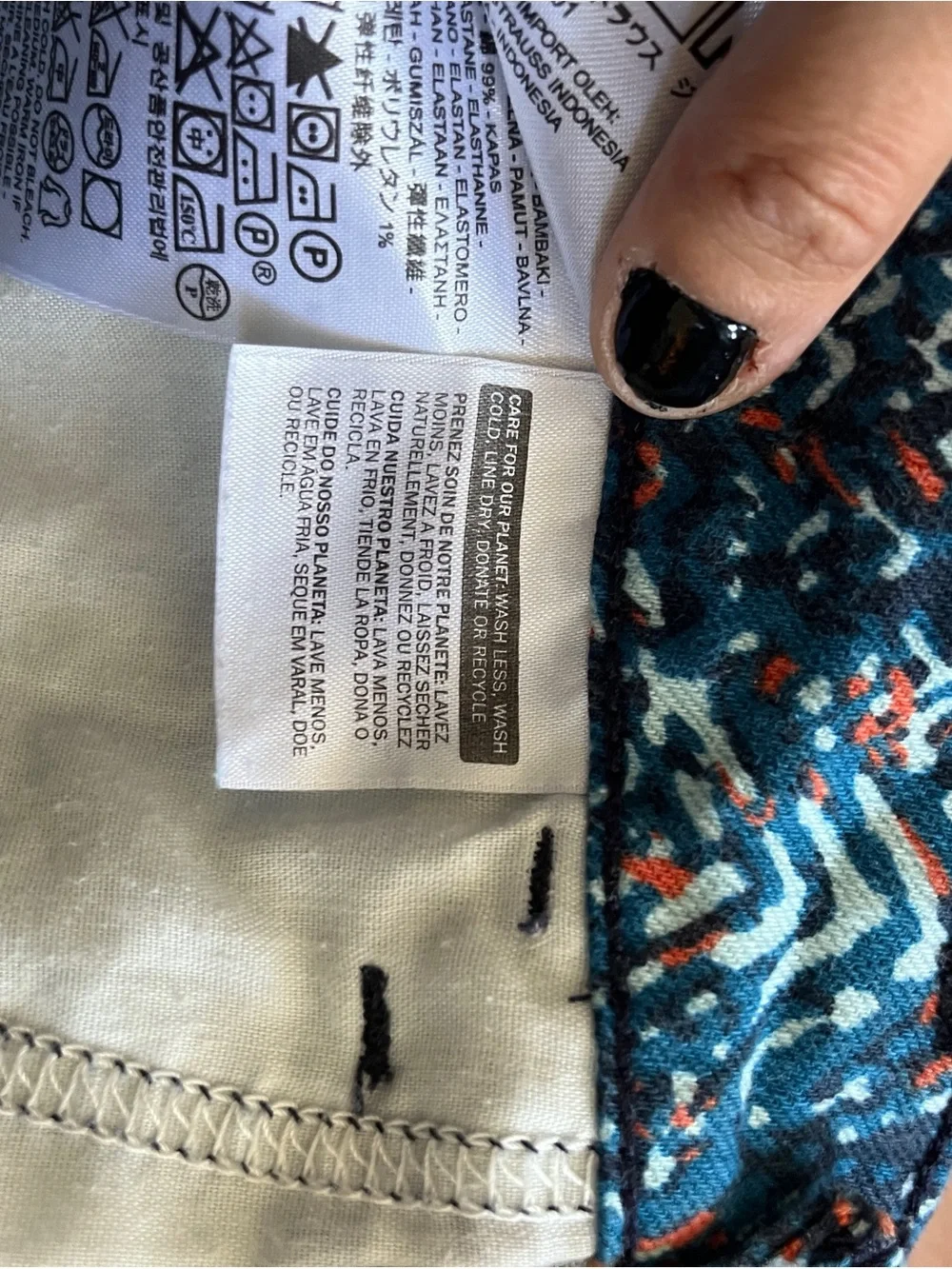Levi's Teal Patterned Denim Shorts